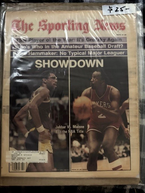 Lakers Kareem Abdul Jabar Moses Malone  NBA basketball 1983 Original  Newspaper - Image 1 of 1