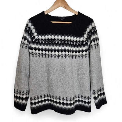Suéter tejido suave mezcla alpaca lana Fair Isle talla M The Limited para mujer Foto 1 de 4
