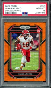 Prizm Orange Wave #352 2022 Isiah Pacheco/60 novato radiocontrol PSA 10 gemas como nuevo - Imagen 1 de 2