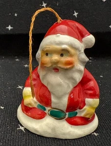 Vintage kleine Weihnachtsmann Ornament Glocke Keramik 2" Japan 50er Jahre - Bild 1 von 8