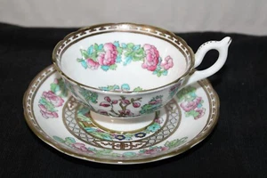 Coalport England Antique TeaCup & Saucer Set Bone China, Indian Tree A.D. 1750 - Picture 1 of 14