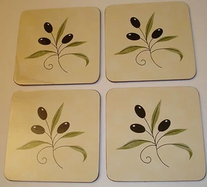 Kane Industries Corp. Olivita Set of 4 Corkback Coasters - Picture 1 of 5