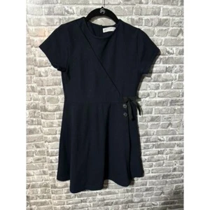 Zara Girls textured dress with ribbon & button detail - Picture 1 of 3