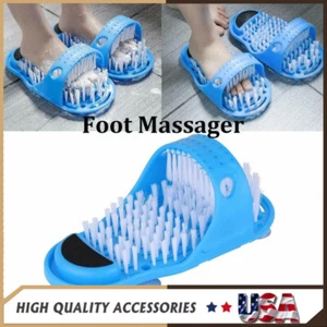 Foot Cleaning Brush With Suction Cup Foot Scrubber Dead Skin Massage Slippers - Picture 1 of 6