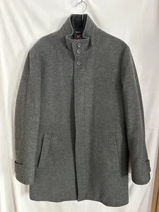 Cardinal Of Canada Mont Royal Car Coat Men M (40) Wool Charcoal Gray Button/Zip - Picture 1 of 20
