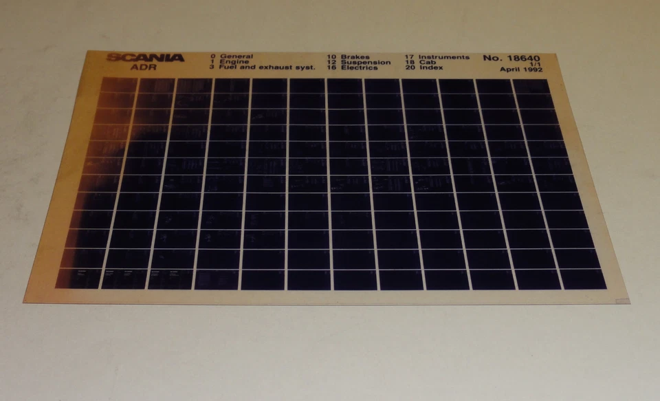 Microfiche Catalogo Ricambi / Parti Catalogo Scania Adr Camion Stand 04/1992 - Immagine 1 di 1