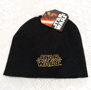 Star Wars THE FORCE AWAKENS Black Knit Hat BEANIE Skull Cap ONE SIZE FITS MOST - Picture 1 of 7