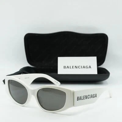 New BALENCIAGA BB0258S 003 White/Gray 58-18-145 Sunglasses - Image 1 of 4