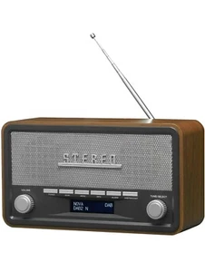 🌟DAB+ FM Radio Bluetooth Denver DAB-18 Vintage Style Stereo Real Wood Cabinet - Picture 1 of 7