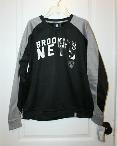 NWT Brooklyn Nets NBA L/S Performance Hoody Sweatshirt Boys L 14/16 Cover