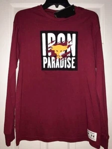 NWT Under Armour Project Rock Boy's XL Iron Paradise Red Long Sleeve T-shirt - Picture 1 of 2