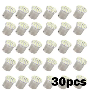 30Pcs 1156 1141 BA15S 22SMD LED Car Brake/Turn/Tail/Reverse Light Bulb White 12V - Picture 1 of 12