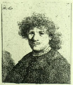 REMBRANDT AVEC BONNET estampe gravure eau forte de Rembrandt van Rijn de 1880 - Imagen 1 de 2