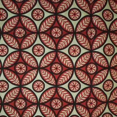 Quilting Fabric 44"X29" Springs Creative CP 38371 Circle Floral White Red Black - Image 1 of 4