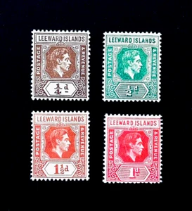 LEEWARD ISLANDS Stamp Lot - 1938 King George VI Definitive Mint OG LH r60 - Picture 1 of 2