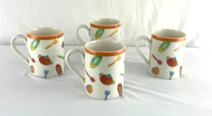 Set of 4 Villeroy & Boch Desco Citta & Campagna Tall Coffee Mugs 3 3/4" T - EUC - Picture 1 of 9