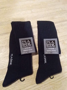 Jos. A. Bank Over the Calf Merino Wool Blend Navy Dress Socks USA Sz 8-12 NEW - Picture 1 of 1