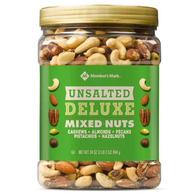 Member's Mark Unsalted Deluxe Mixed Nuts - 34 oz.