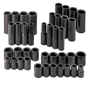 SK Hand Tools 4090 - 40 Piece Three-eighths Inch Drive 6 Point Fractional and Metric Impact Socket Super Set