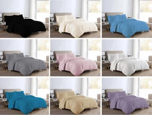 Flannelette Duvet Quilt Cover & Pillowcase Brushed Cotton Soft Flannel Bedding - Picture 1 of 21