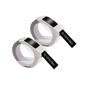 2PK Compatible for Dymo 3D Emobssing Tapes 521209 Label Maker 12mm Self-Adhesive - Picture 1 of 9