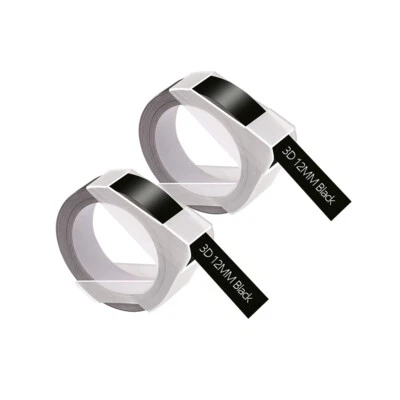 2PK Compatible for Dymo 3D Emobssing Tapes 521209 Label Maker 12mm Self-Adhesive - Image 1 of 4