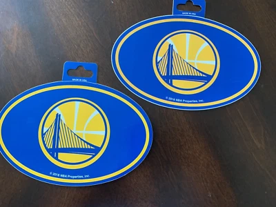 GOLDEN STATE WARRIORS WINDOW STICKERS(2) ..OVAL WITH BRIDGE LOGO..4 X 6 INCHES. - Image 1 of 4
