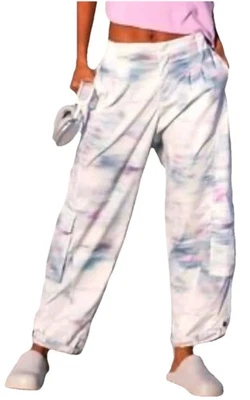 Rare Free People Movement Mesmerize Me Baggy Cargo Pants Meadow Motion Sz Large - Image 1 of 4