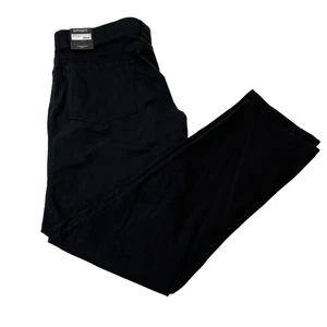 Pantalones de mezclilla Union 32x30 negros calce recto elásticos cómodos flex sarga aspecto tejido sensación - Imagen 1 de 19