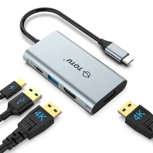 Docking Station, USB C Hub, 4 in 1 USB C to Dual HDMI Adapter with 4K HDMI Po... - Picture 1 of 9