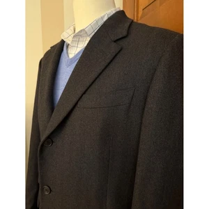 Faconnable Wool Cashmere Overcoat Mens 44R US/ IT 54 Gray Long Coat Made Italy - Picture 1 of 14