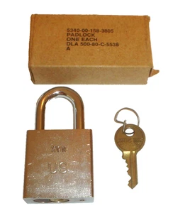 Vintage NOS U.S. Army Military Padlock w/ Key & Box American Lock Series 200 USA - Bild 1 von 7