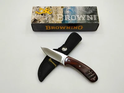Browning 803 Fixed Blade Knife Cocobolo Wood Handle with Nylon Sheath and Box - Image 1 of 4