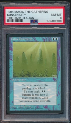 1994 Magic The Gathering Sunken City The Dark Italian PSA 8 LOW POP - Image 1 of 4