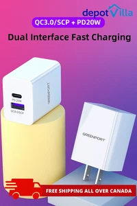 Adaptateur de charge double interface rapide tensions universelles 2 ports USB et type C - Photo 1 sur 2