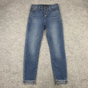 J Crew Mercantile Skinny Jeans Damen 26 Highest Rise Button Fly Raw Step Hem - Bild 1 von 8