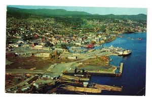 Nanaimo BC Canada Vintage Colorful Postcard Aerial View 1965 Postmark VT47 S288 - Picture 1 of 2