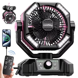 Ventilatore Radiatore 20000Mah Batteria Ventilatore Campeggio 4 LED Lanterna 8 Velocità Ventilatore Scrivania Portab - Foto 1 di 15