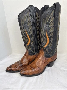 Dan Post 150010 Lizard Cowboystiefel Größe 6,5 M braun/schwarz Western USA 1995 Vintage - Bild 1 von 10