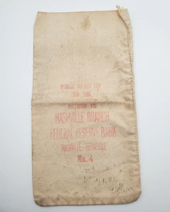 Nashville TN Federal Reserve Bank Filiale Canvas Tasche Nr. 4 Vintage 1962 14" x 7,5" - Bild 1 von 6