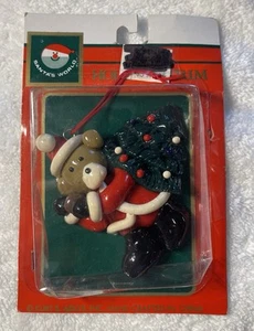 Ornamento albero di Natale vintage Kurt Adler mondo di Babbo Natale orso W7365 nuovo - Foto 1 di 3