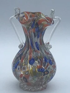 Vintage Glass Murano Millefiori Vase 6.5" MADE IN ITALY - Picture 1 of 7