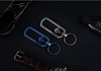 BUXAN EDC Titanium TC4 Skull Keychain Carabiner w/ Key Ring Outdoor Fast Hanging Tool