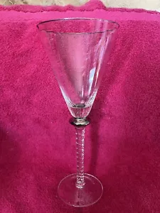3 Bella Lux 9” Wine Glasses Optic Panel Air Twist Stem w/ Silver Ball & Trim EC - Picture 1 of 3