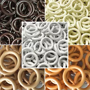 10 PACK Super Strong Unbreakable Curtain Rings to fit 28mm Wooden Curtain Poles - Picture 1 of 8