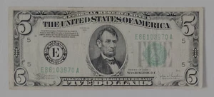 1934C $5 Federal Reserve Note Misalignment Error, Richmond - Picture 1 of 4