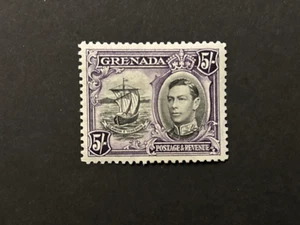 Grenada: 1938, KGVI definitive, 5/-, perforation 12.5, SG 162a, Mint - Picture 1 of 2