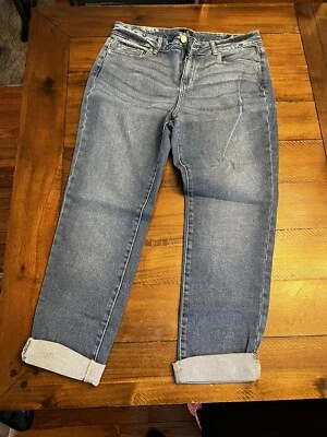 Nuevo sin etiquetas Vestido Granero Mujer Lavado Medio Pierna Ajustada Enrollable Denim Jeans Talla 10 Foto 1 de 4