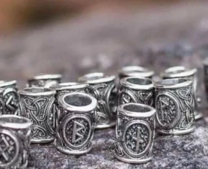 24 Celtic Viking Runes Hair Beads Beard Braids Dreadlocks 🇬🇧 FREEFASTPOST - Picture 1 of 8