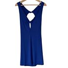 Trina Turk Blue Jersey Knit Sleeveless Mini Dress Medium Stretch Swim Coverup